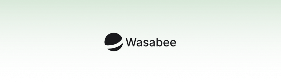 The logo of Wasabee with a subtle green gradient in the background